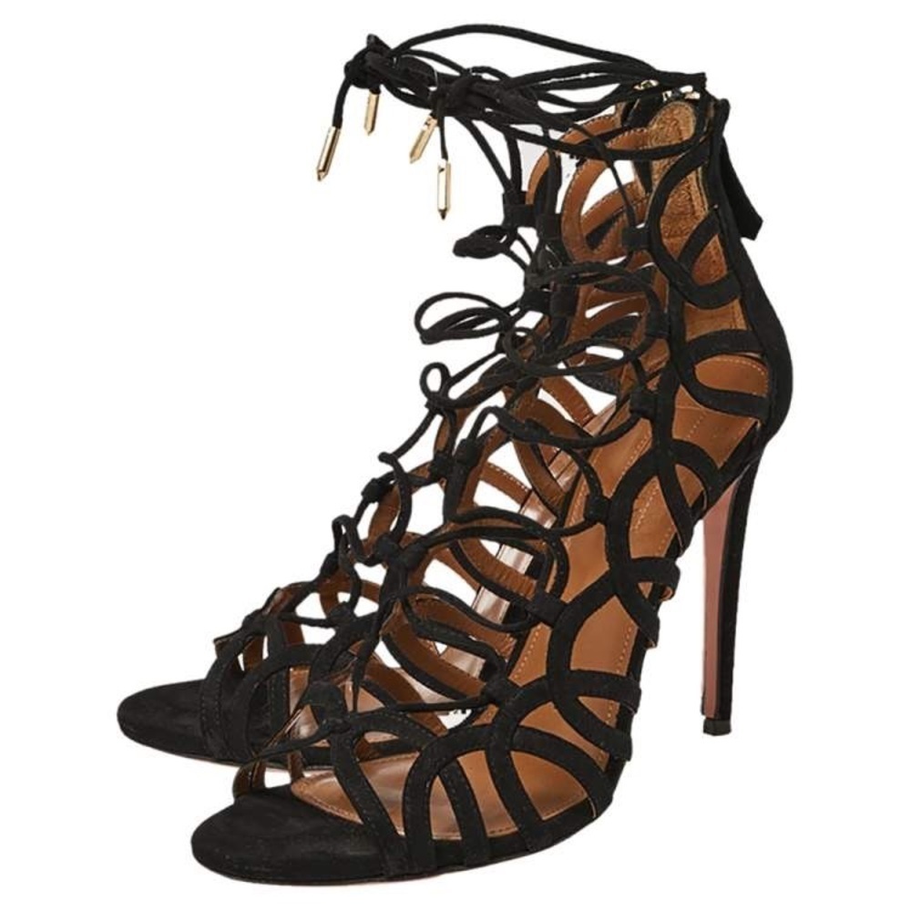 Aquazzura Black Suede Ooh Lala Cage
Sandals Size 38 - Picture 3 of 8